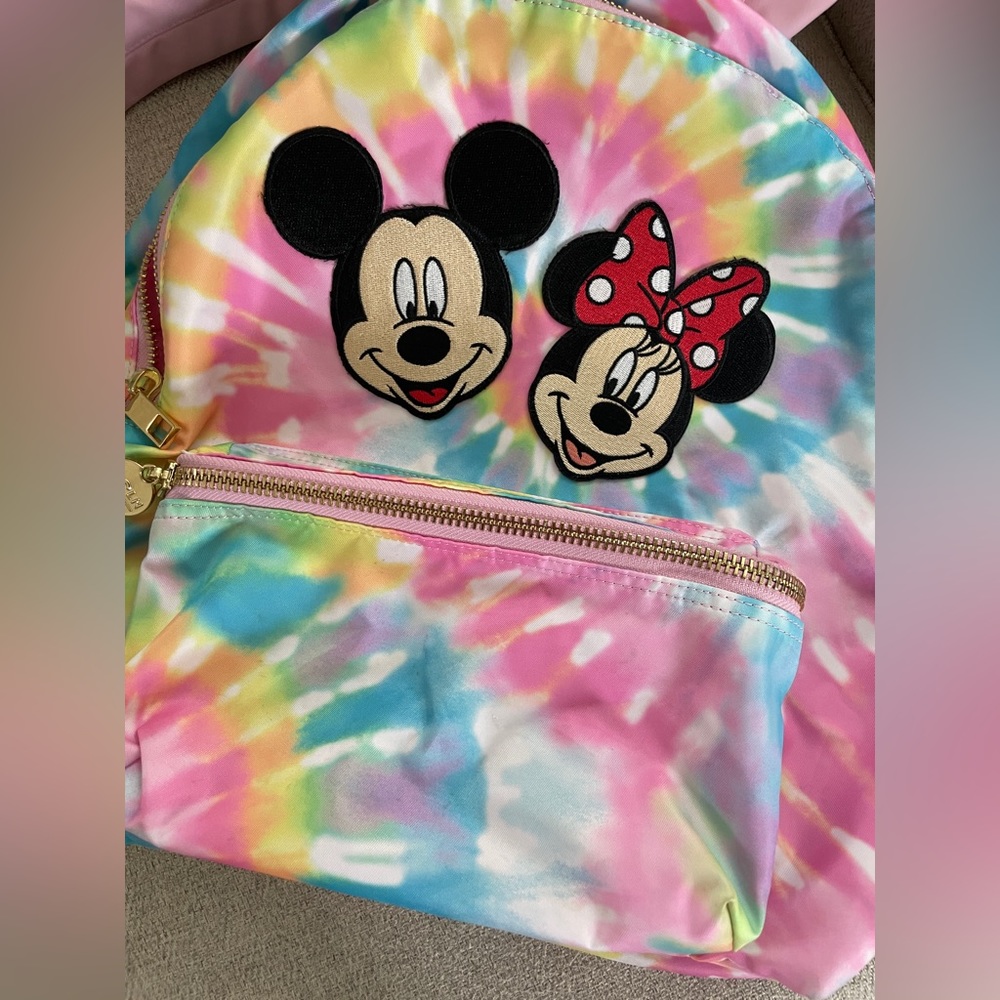 Stoney clover Disney Tie Dye Backpack with fable patches
